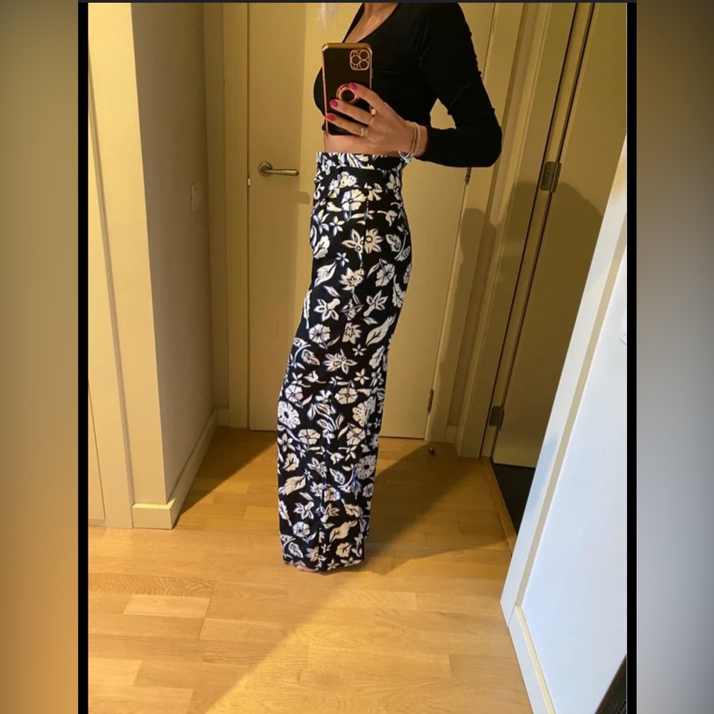 💙Floral print Straight Cut Pants - Picture 2 of 10